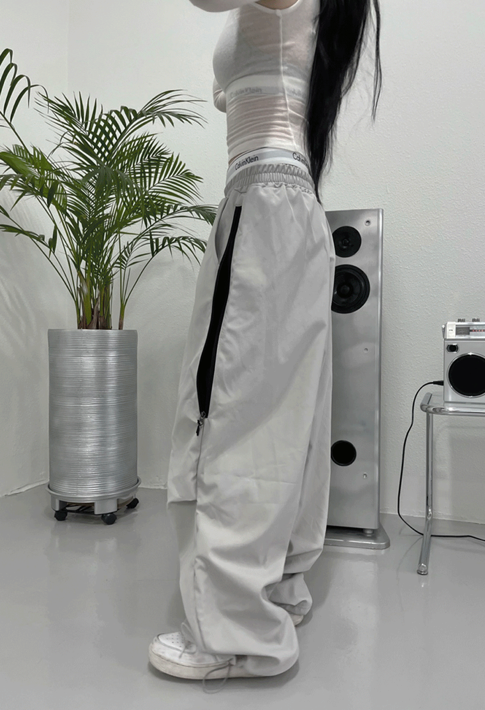 어반유니크 [unisex] side zipper color pants