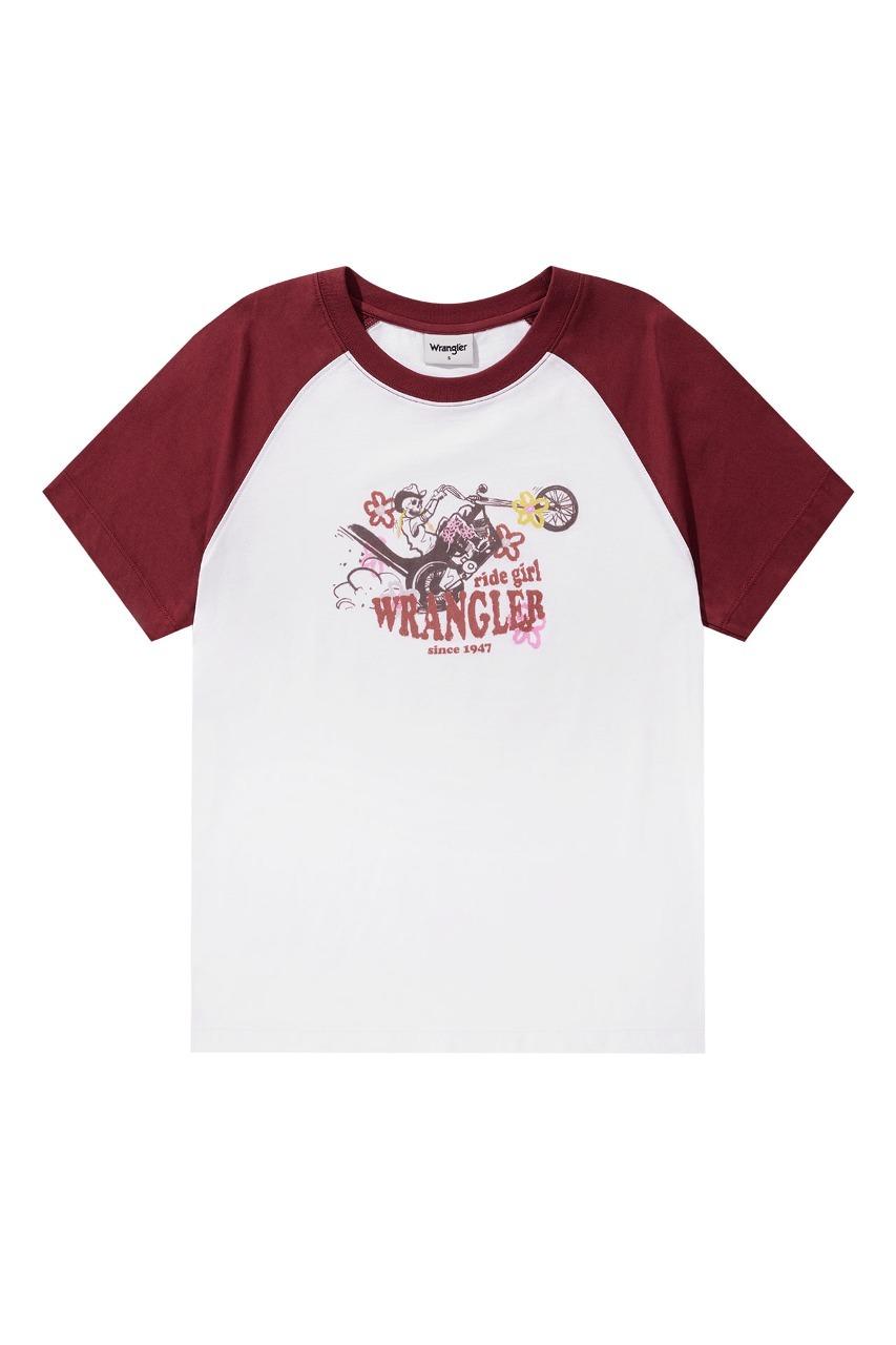 (W) Skull Rider T-Shirt Wine