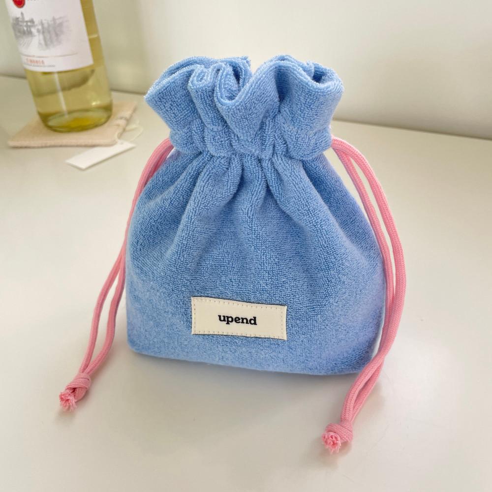 테리 스트링 파우치 복조리 화장품 Terry String Pouch (blue)