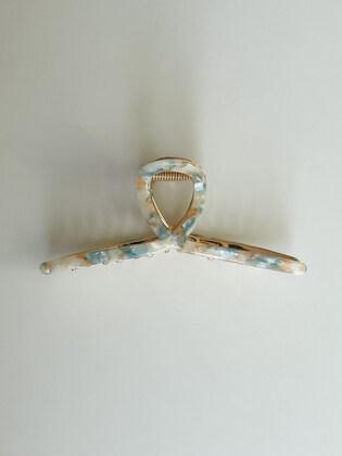 single twist metal point hair clip (Ivory marble)