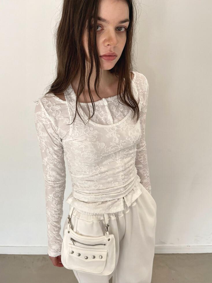 플로럴 가디건 & 탱크탑 세트 (화이트)