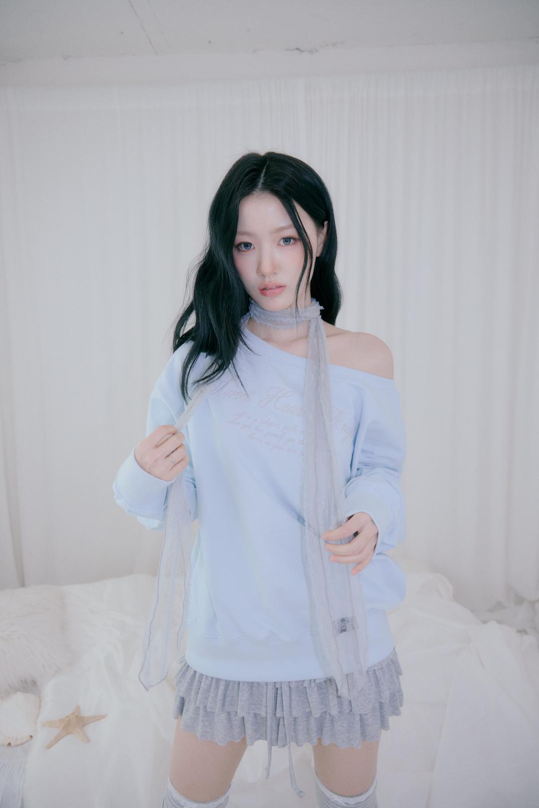 Petal lace scarf (Gray)