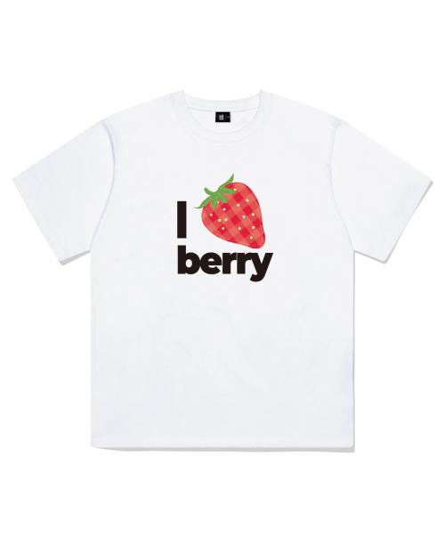 아이 스트로베리 프린팅 반팔티 화이트