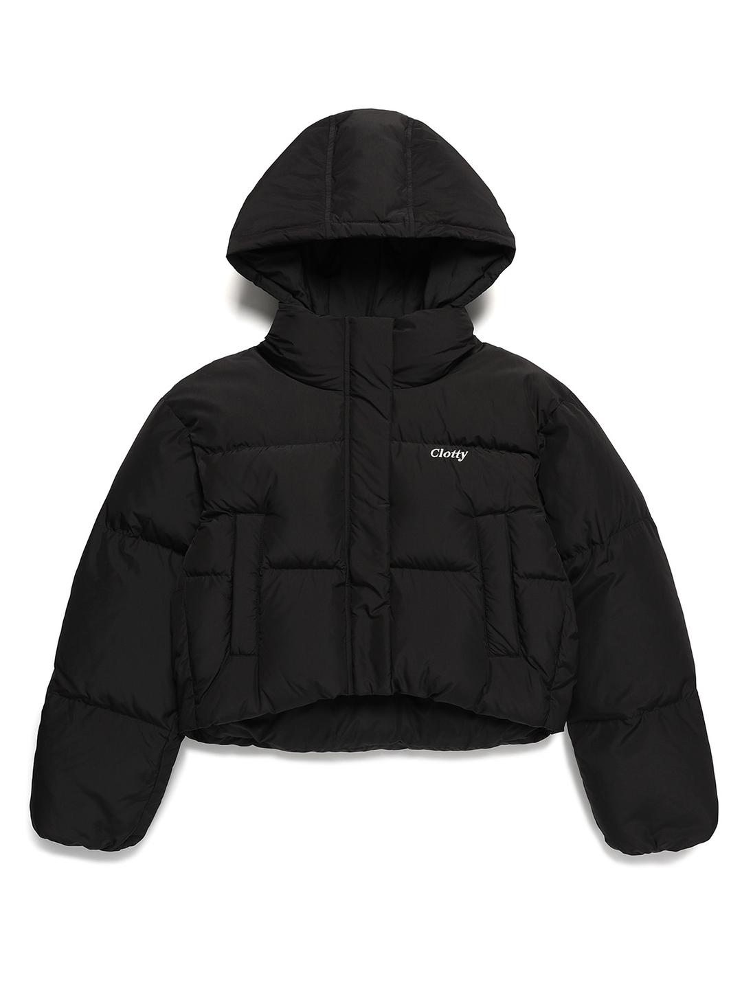 SERIF LOGO SHORT PADDED JACKET[BLACK]