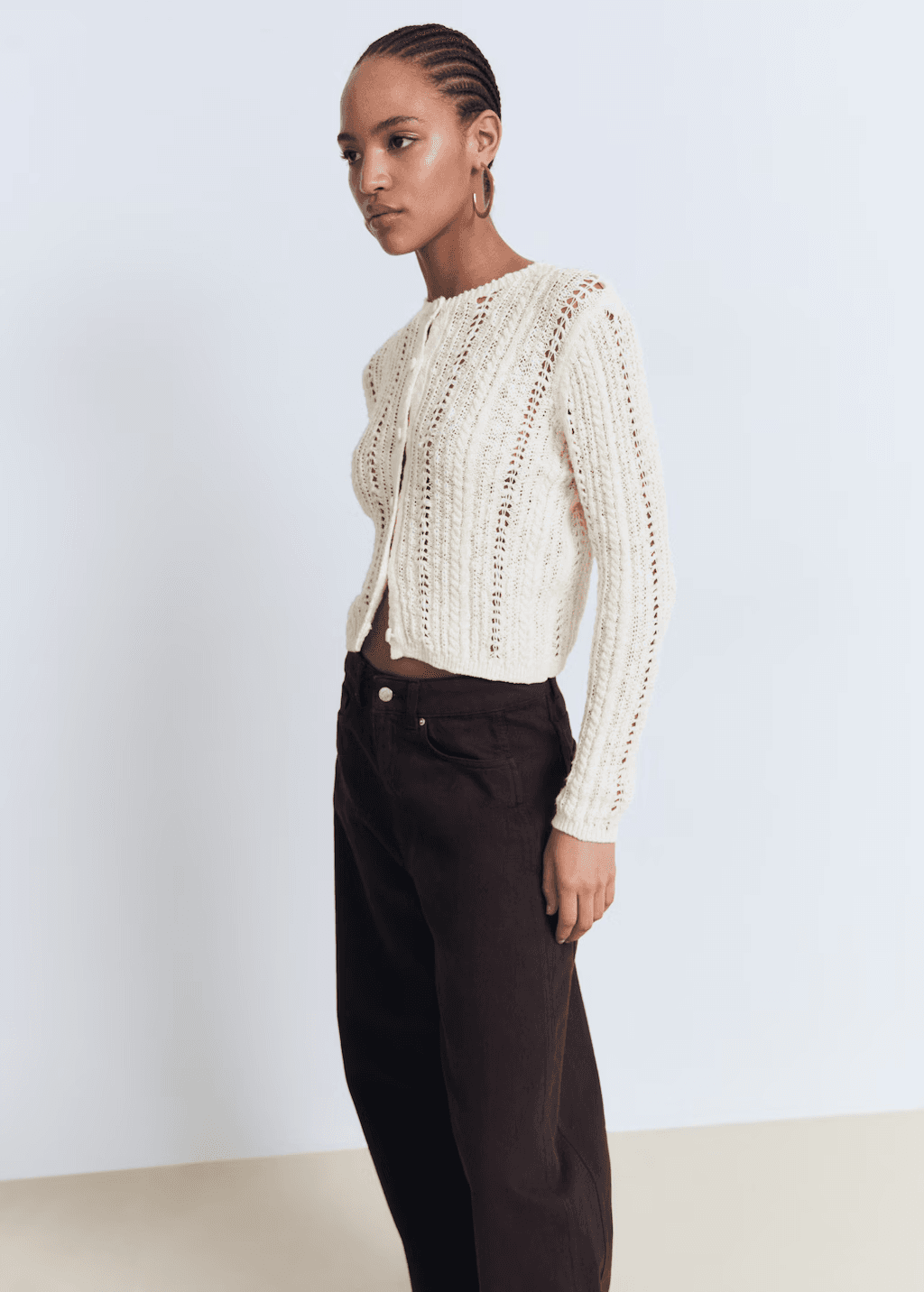 Cardigan maille ajourée