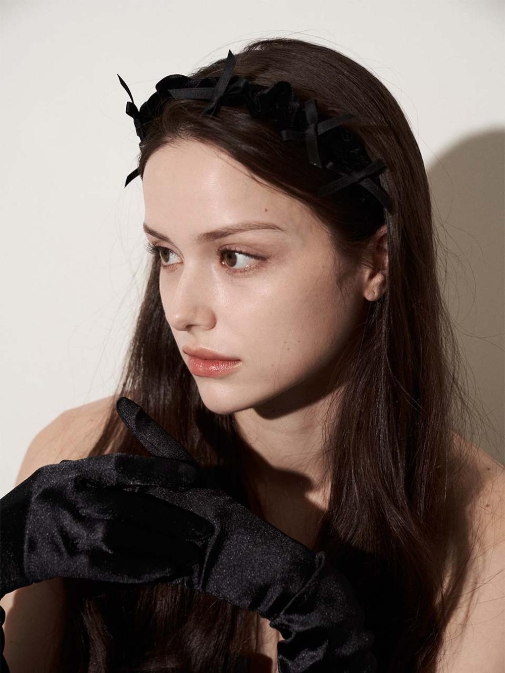 [holiday] velvet petit ribbon hair band