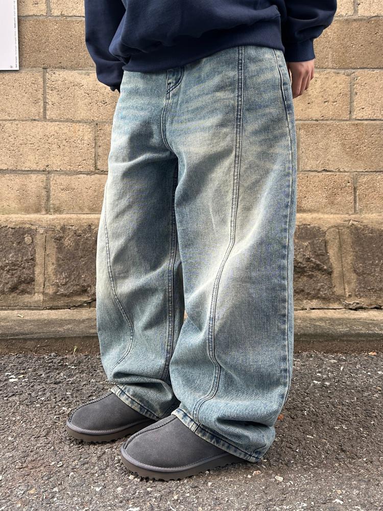 리토 브러쉬 커브 절개팬츠