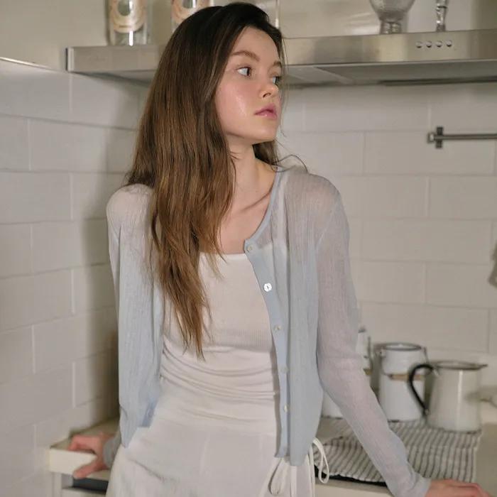 Summer See-Through Knit Cardigan_4Color(WC25-KN29)