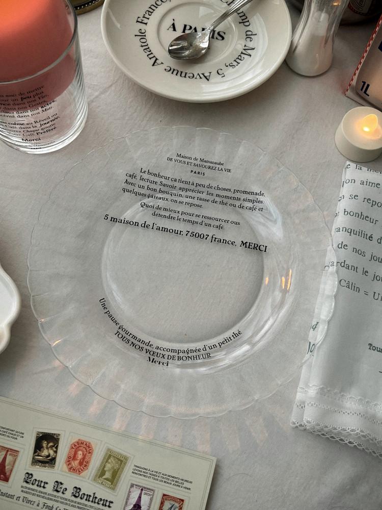 on se repose dessert plate / 레터링 홈카페 유리접시