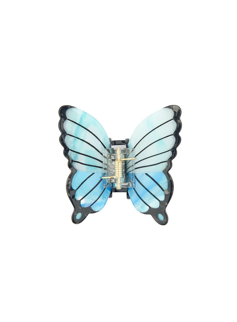 Blue butterfly hair claw