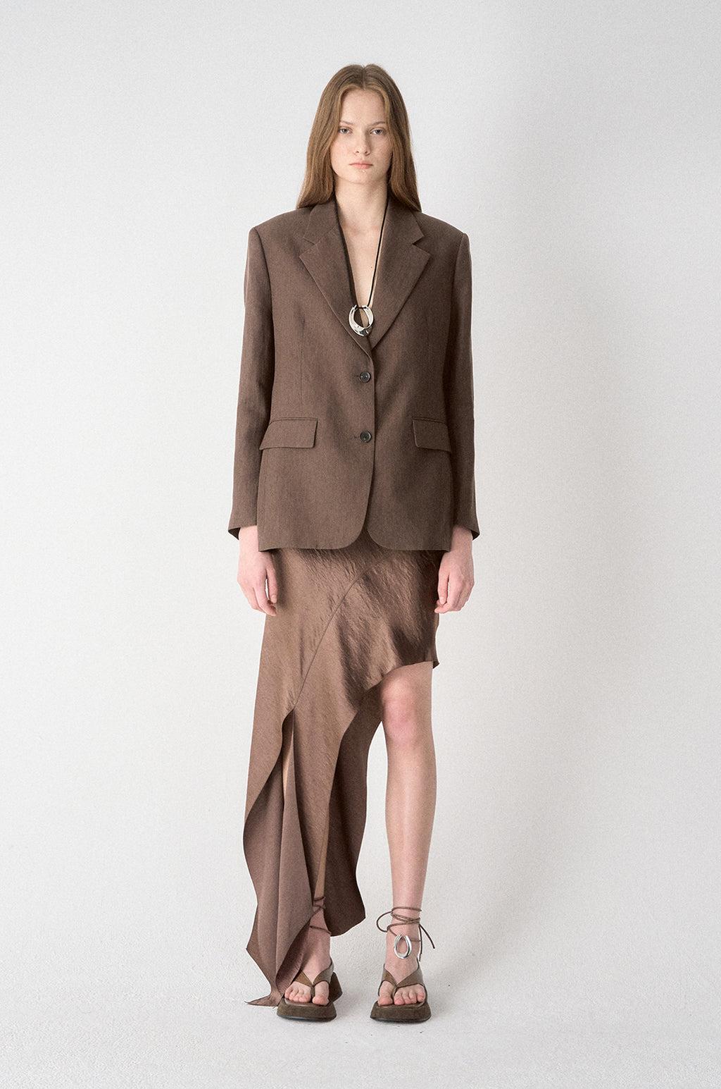 Satin Unbalance Skirt