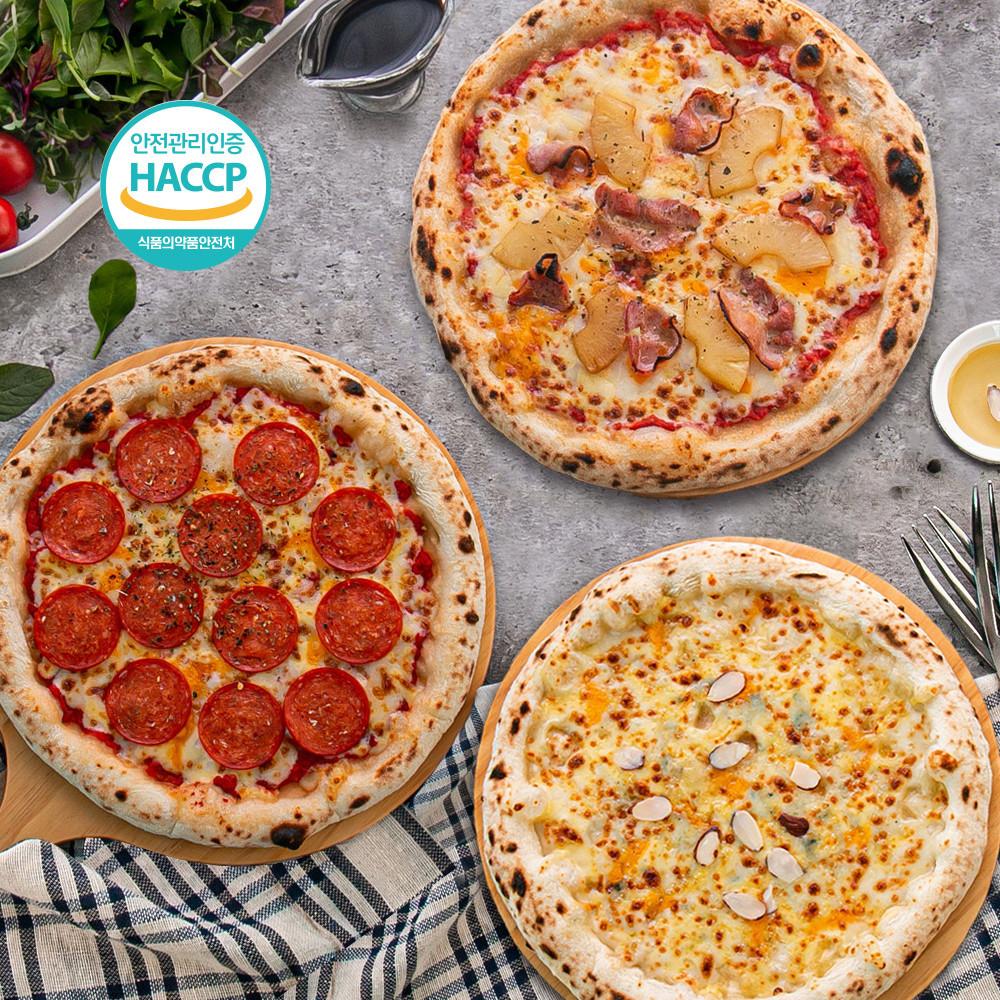 바른피자생활 프리미엄피자 4종 오리지날 고르곤졸라 페퍼로니 하와이안 수제화덕피자