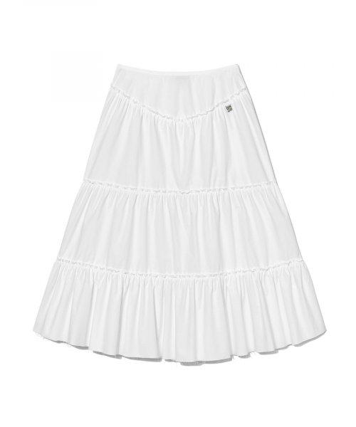 RODEO TIERED RUFFLE SKIRT (WHITE)