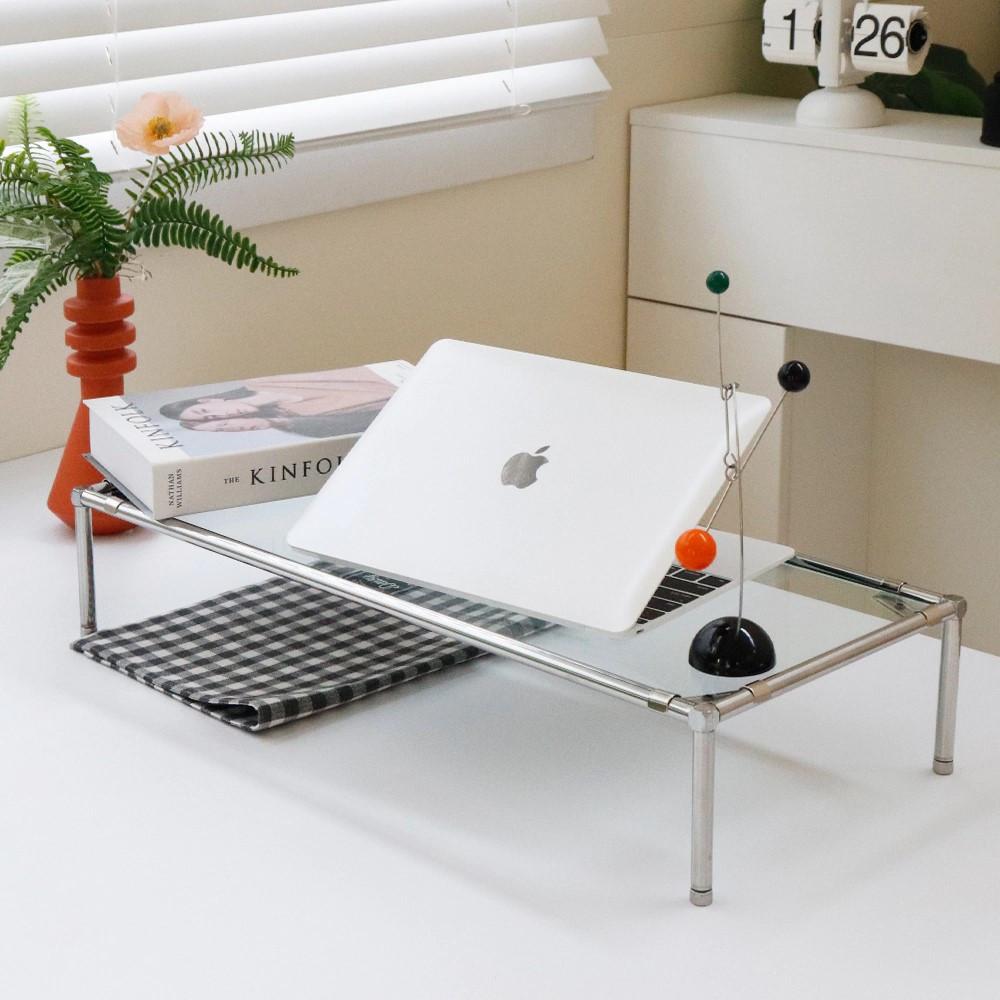 미드센츄리 모듈 모니터받침대 강화유리 조절발 선반 (3size / 4color)