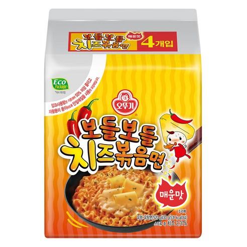 오뚜기 보들보들 치즈볶음면 매운맛 4p 130g - 라면 | 쿠팡