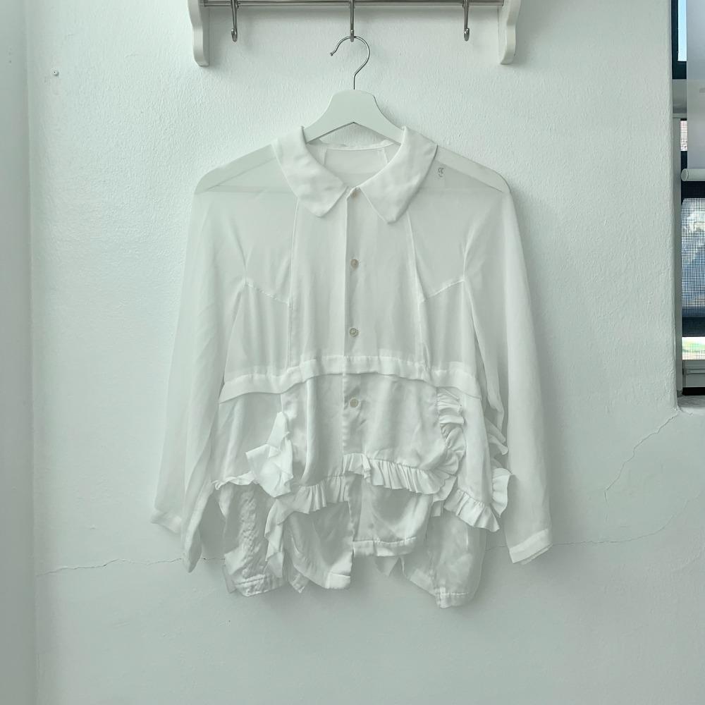 COMME des GARÇONS chiffon frill blouse