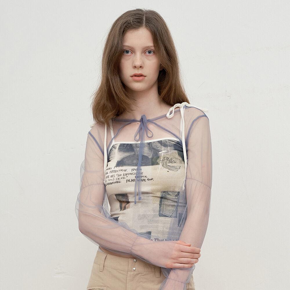 컬렉션 시스루 볼레로 [스카이]