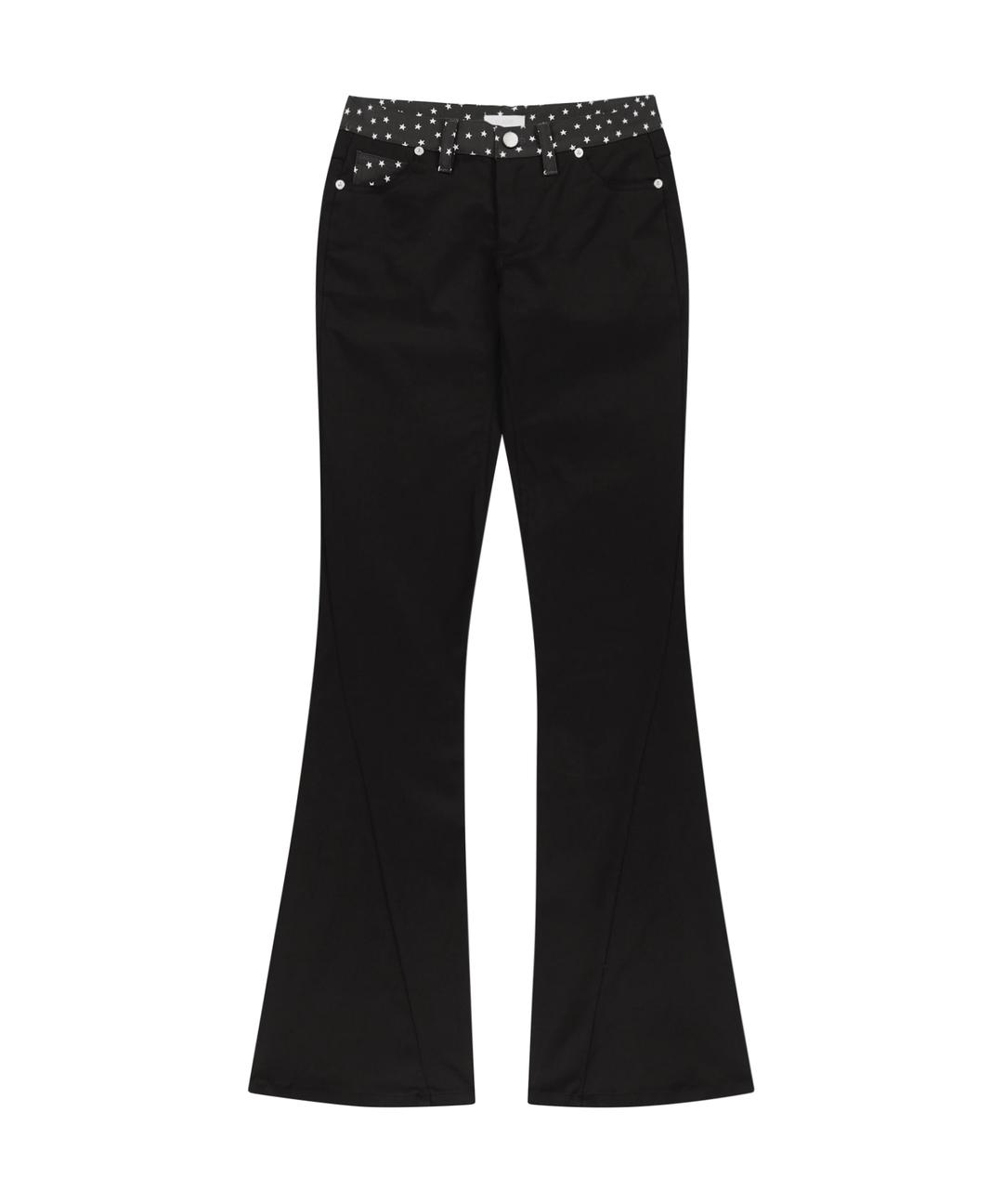 Star Trim Bootcut Trousers / Black