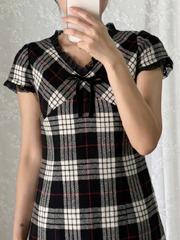 image check wool dress