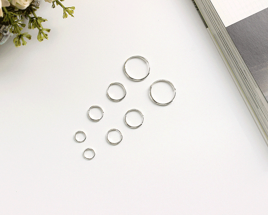 [무배]매일 실버 링 귀걸이