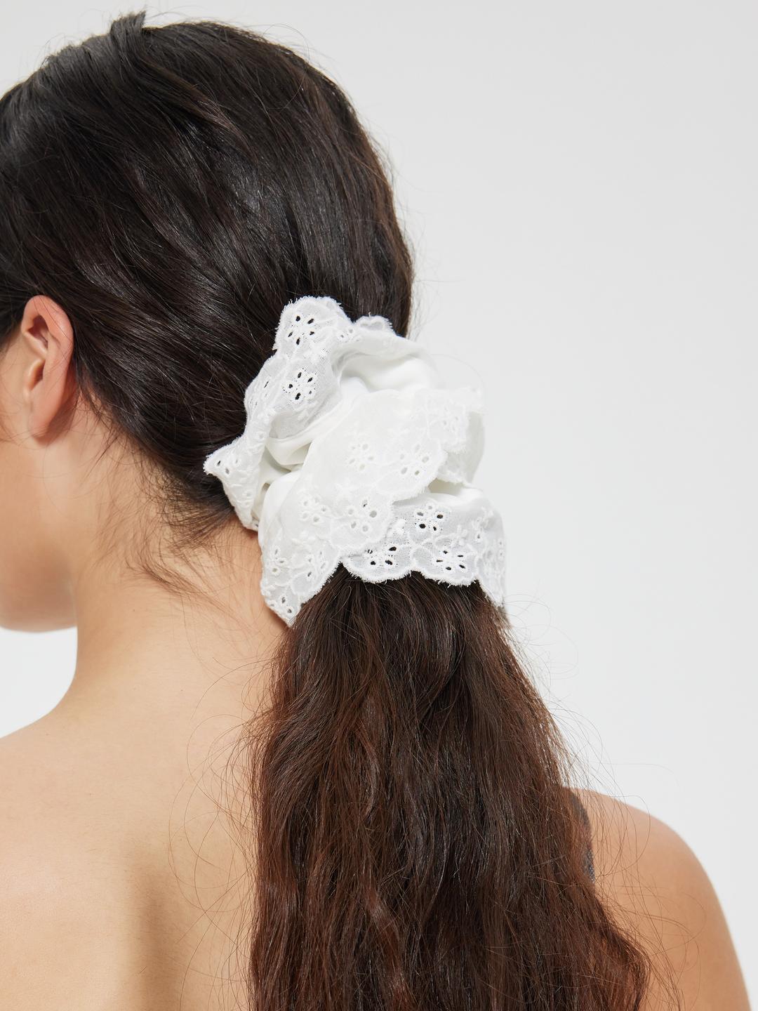 Solid Floral Hair Tie