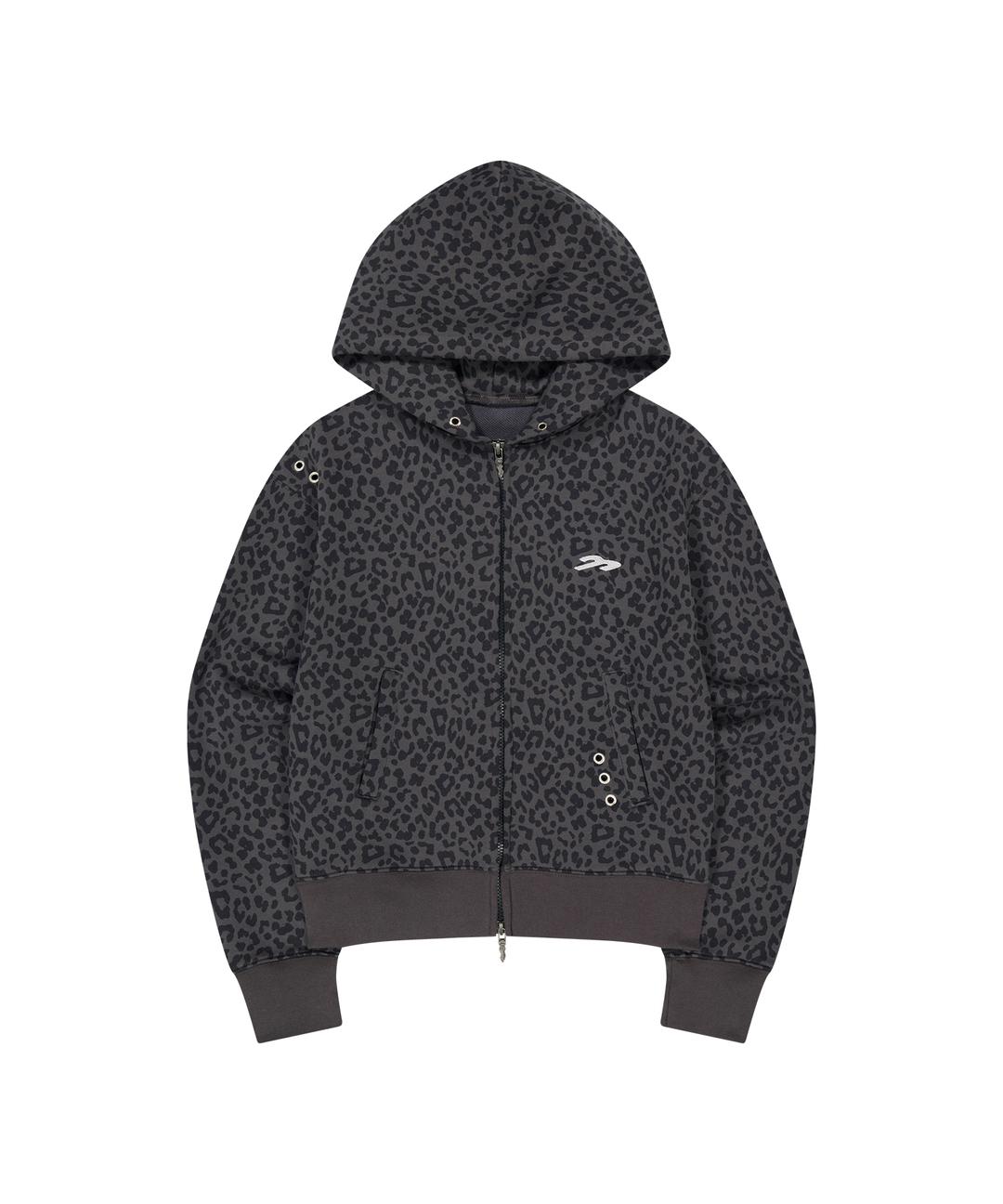 (12/19 예약배송) 주영X탄산 후드집업 레오파드 차콜