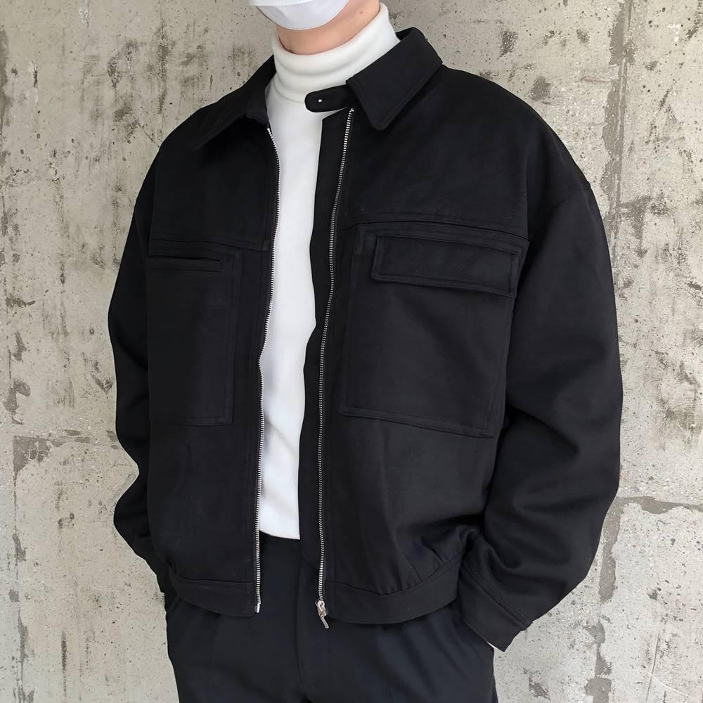 남성 모직자켓 울 블루종