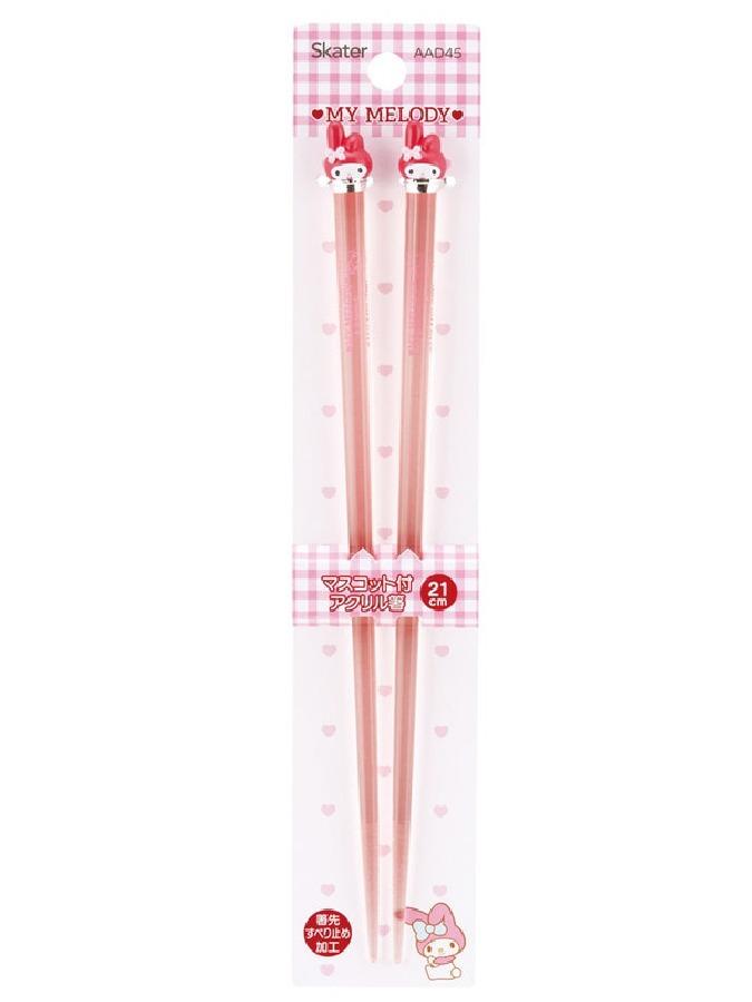 마이멜로디 미끄럼 방지 투명 아크릴 마스코트 젓가락 21cm