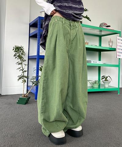 녕이옷장 Weed pintuck dyeing wide pants / 2color