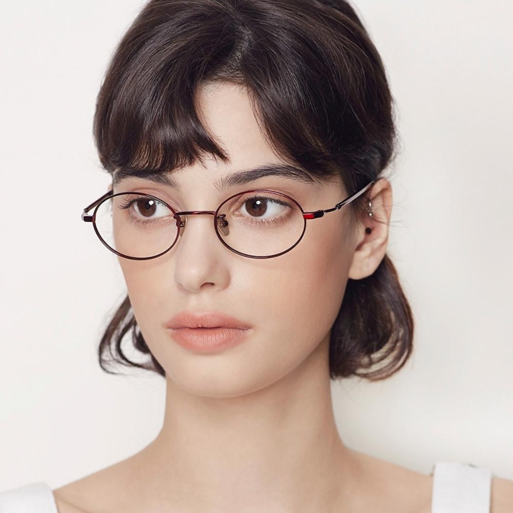 마노모스 써니 오벌형 긱시크 알작은 너드 티타늄안경테 금테 여자 연예인 고도근시 안경