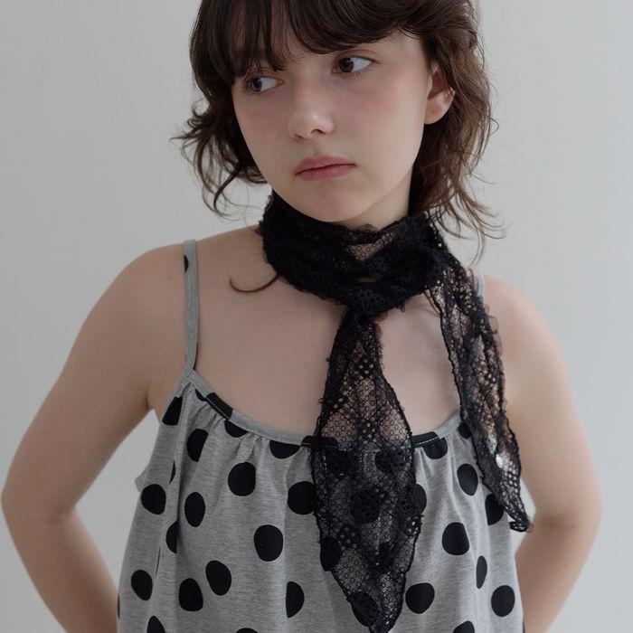 LACE SILHOUETTE SCARF, BLACK