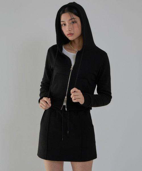 프론트 라인 스웨트 스커트 블랙