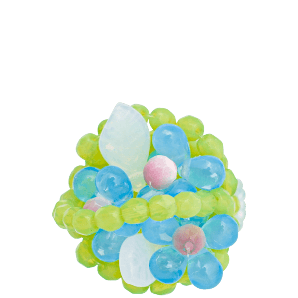 Flower Basket Beads Ring (Lime)