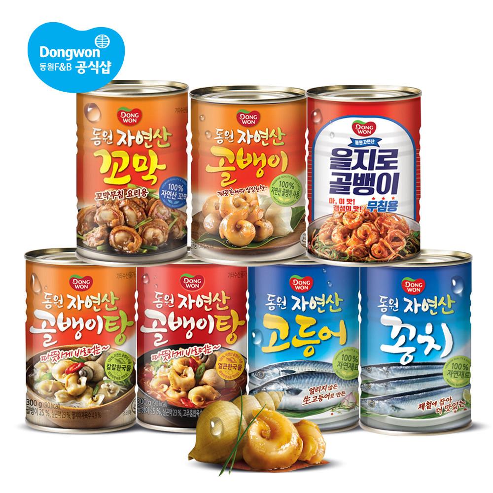 동원 자연산골뱅이 300g 4캔 외 꼬막 골뱅이탕 고등어 꽁치