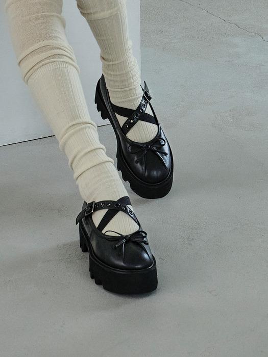 woldang danghye x-strap loafer_BK