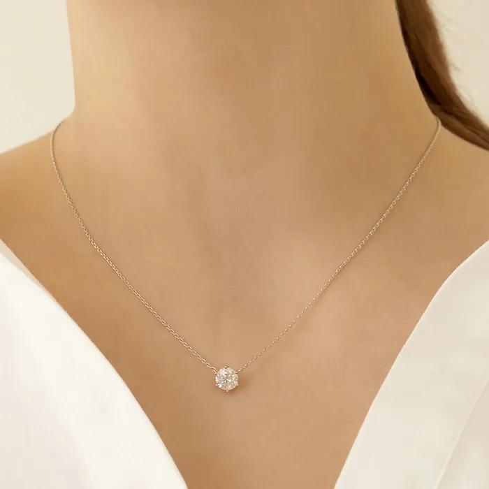 [실버925]모이사나이트 1캐럿 목걸이_DN0002