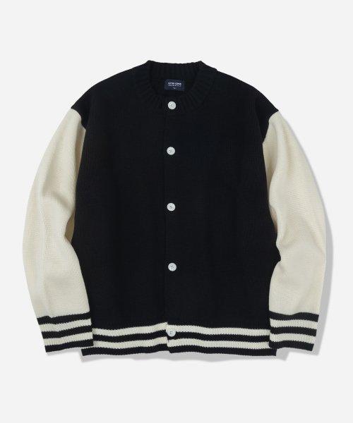 빅 어워드 스타디움 니트 바시티자켓 블랙