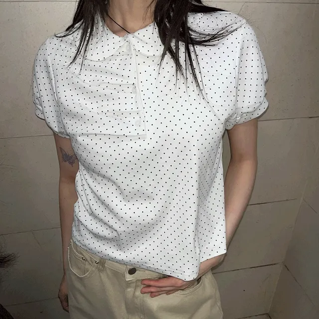 셔링 detail 핀도트T