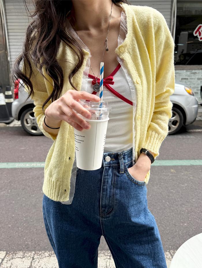 코벤 쉬폰 가디건