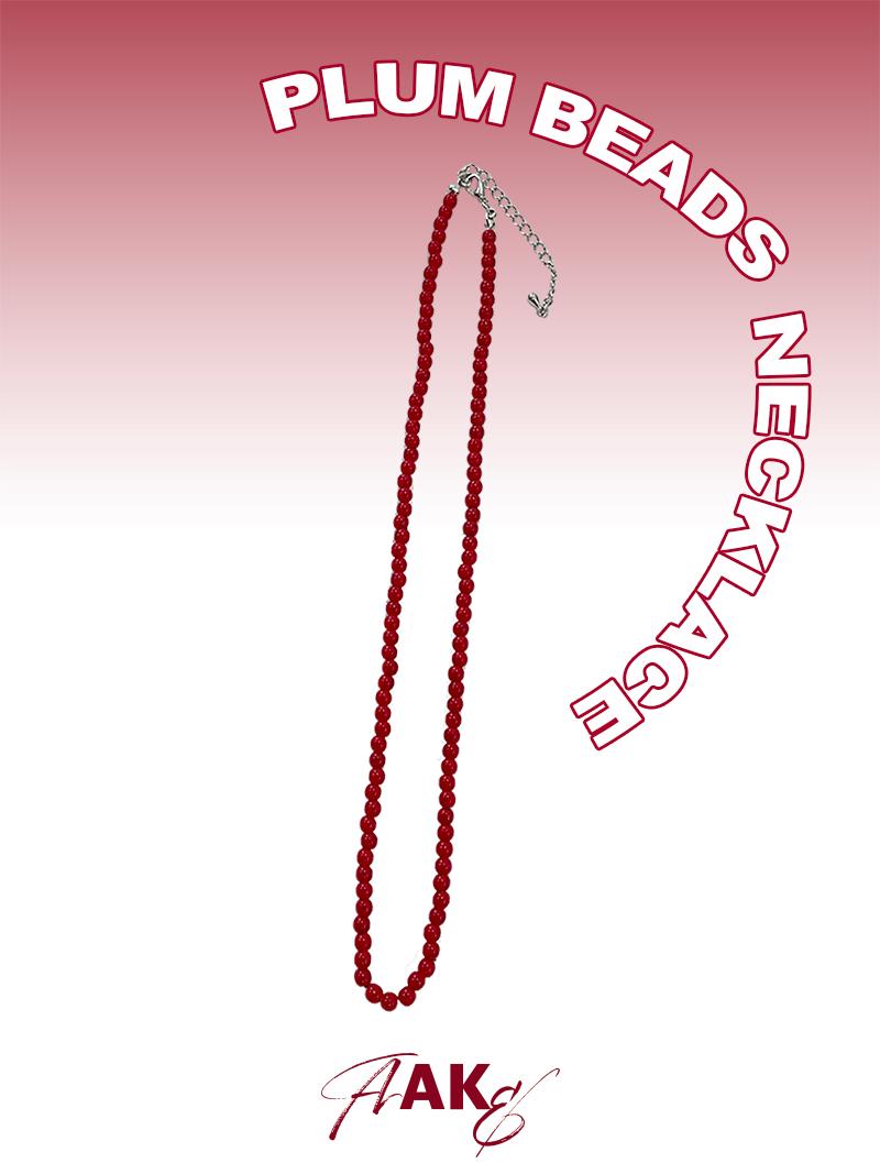 PLUM BEADS NECKLACE (red!)