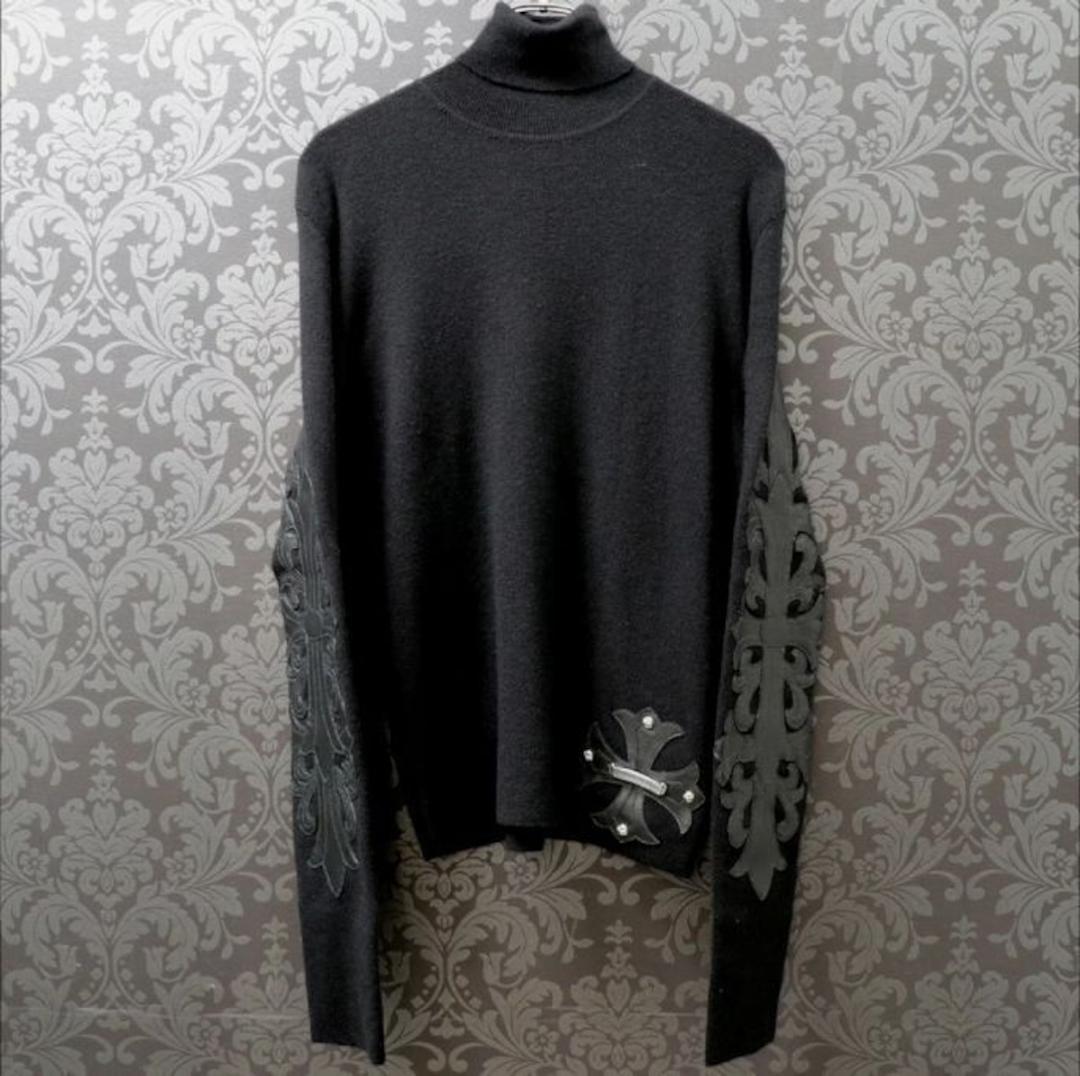 CHROME HEARTS クロムハーツ カシミヤ タートルネックニット CHプラスパッチ フローラルクロスパッチ | chromehearts