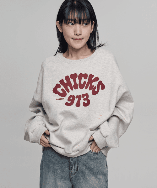 칙스(CHICKS)  973 긴팔 맨투맨 티셔츠 오트밀 4color 기모 추가 - 사이즈 & 후기 | 무신사