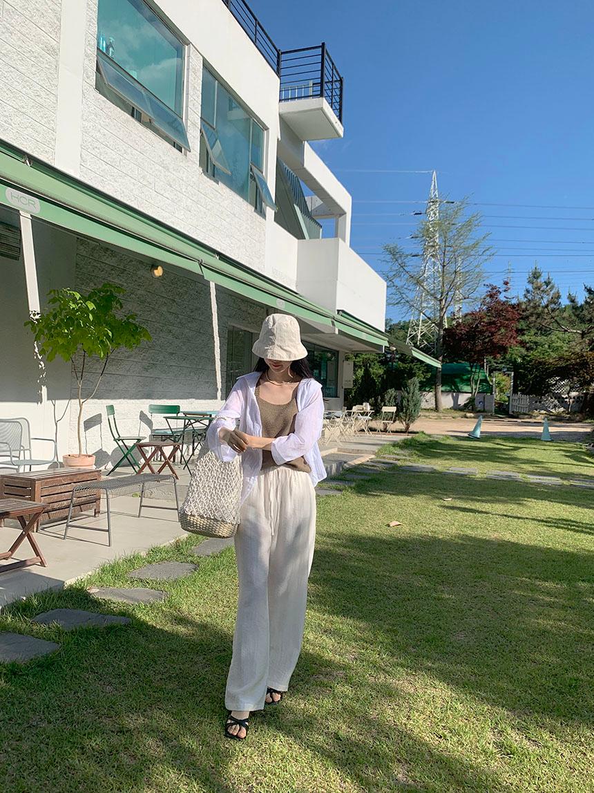 둥실코코 [☀햇볕차단] 쿨 루즈핏 시스루 거즈 포켓 셔츠 , 커버업 바캉스룩 얇은 살안타템 오버핏 린넨 수영복 가디건 여름 가을 린넨 롤업 비치 휴가룩 휴양지룩 워터파크 긴팔 화이트 블랙