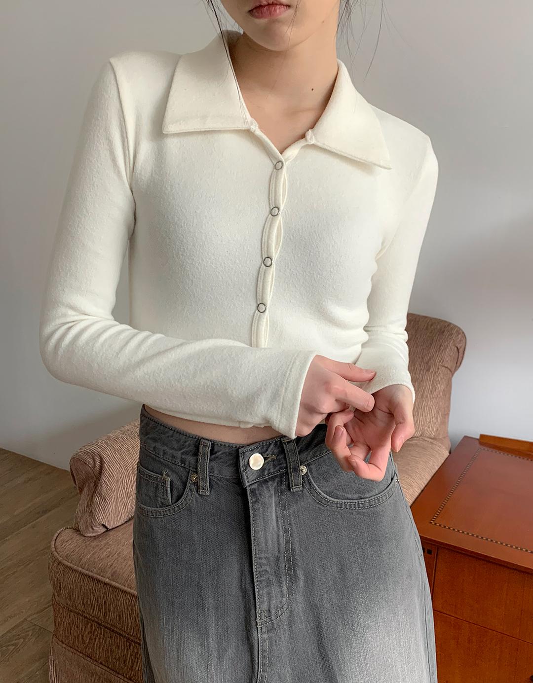 바에른 기모 버튼카라티