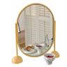 수심 Yellow Vintage Mirror 스탠드 거울 빈티지 화장대 라운드 미러 쇼룸
