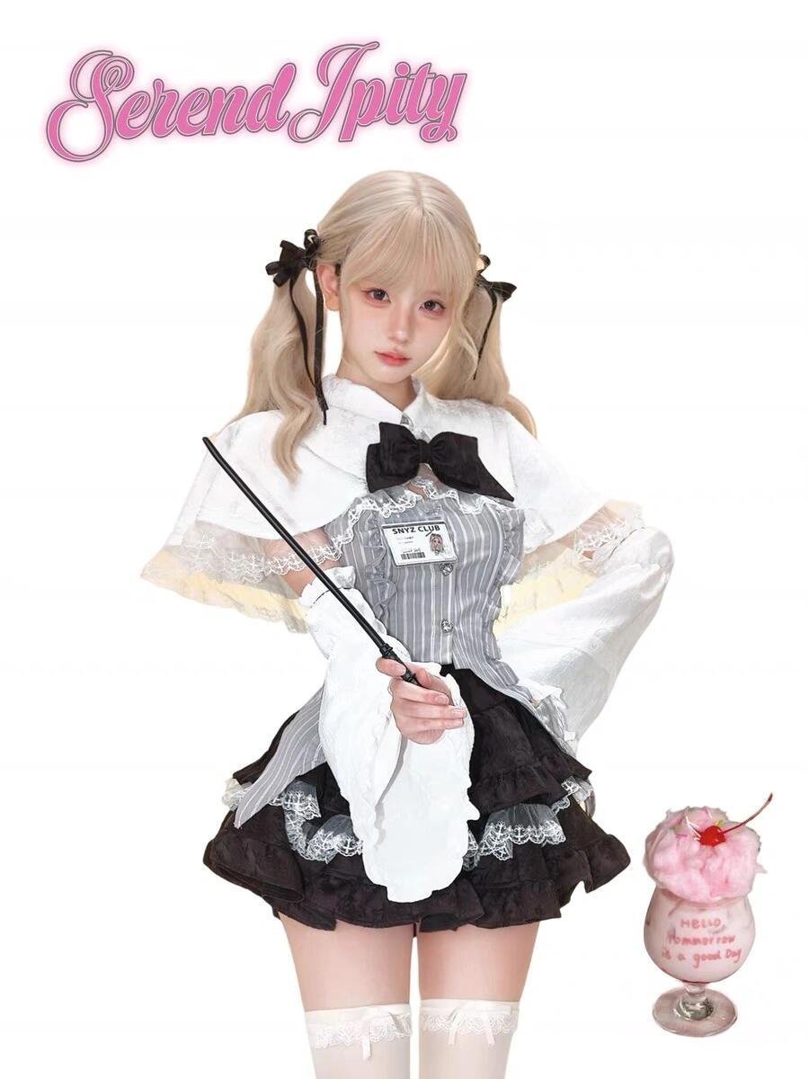 Seredipity College Department Magic Master Cloak + Top + Skirt - Cloak  (Pre-sale) / S / Black