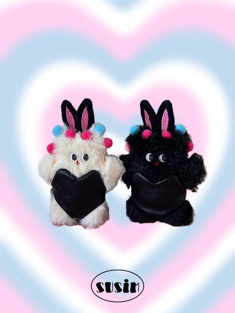 수심 Rabbit Heart Keyring(2 color) 토끼 키링 하트 y2k