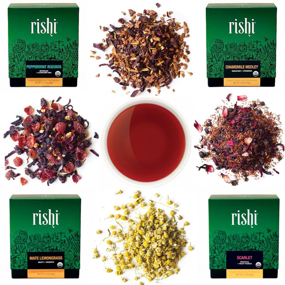 리쉬티 rishi 유기농 루이보스티 캐모마일차 페퍼민트 히비스커스 카페인없는차 BOX