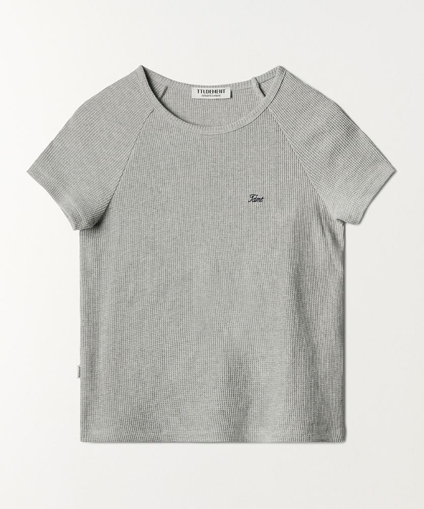 RAGLAN HALF SLEEVE T-SHIRT MELANGE GREY