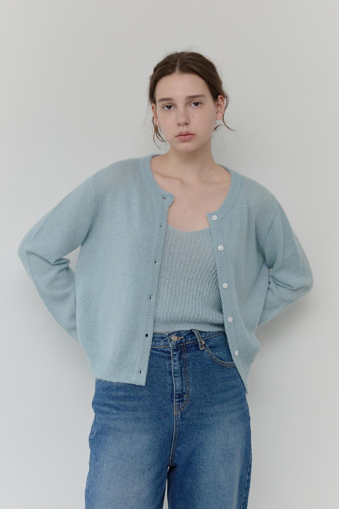 Mohair Sleeveless Cardigan Set - Mint  2차 예약배송 4/22일 발송예정